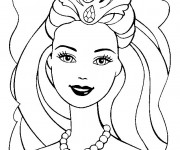 Coloriage Barbie avec le visage ang&eacute;lique