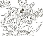 Coloriage Barbie avec ses amies