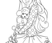 Coloriage Barbie avec son chiot