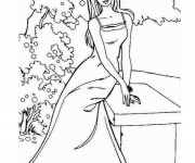Coloriage Barbie en plein air