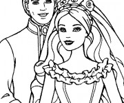 Coloriage Barbie et Le Prince
