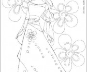 Coloriage Barbie et Les Fleurs