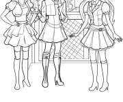 Coloriage Barbie et ses amies vecteur