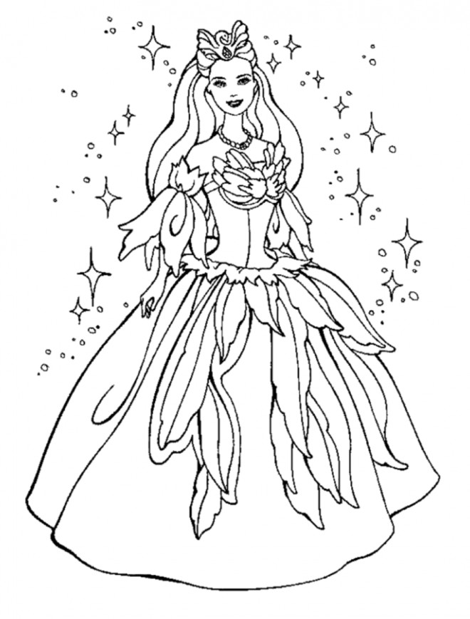 Coloriage Princesse Barbie  gratuit  imprimer