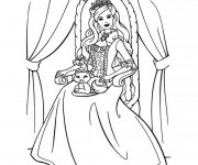 Coloriage et dessins gratuit Barbie la princesse à imprimer