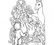 Coloriage Barbie Licorne