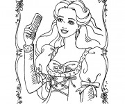 Coloriage Barbie portant La Brosse