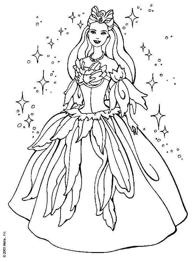 Coloriage Princesse Barbie gratuit à imprimer
