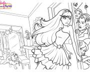 Coloriage Barbie princesse et Popstar