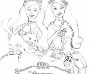 Coloriage et dessins gratuit Barbies et leurs amis à imprimer