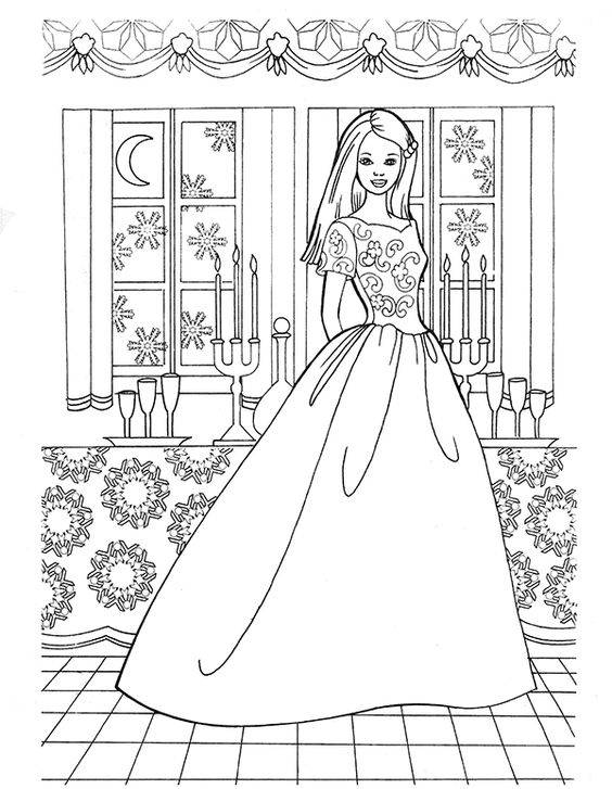 Coloriage et dessins gratuits Charmante princesse Barbie à imprimer