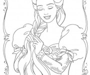Coloriage La belle Barbie pour fille