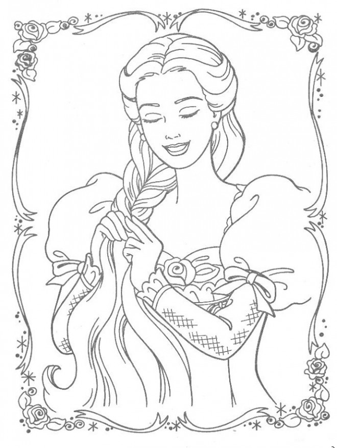 Coloriage La Belle Barbie Pour Fille Dessin Gratuit à Imprimer