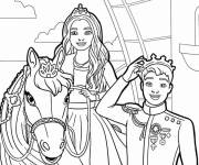 Coloriage La princesse Barbie avec le beau prince