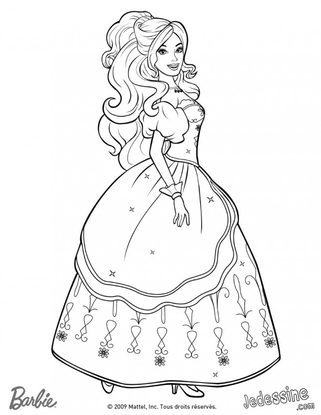 Coloriage La Princesse Barbie Portrait Dessin Gratuit à Imprimer