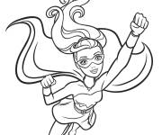 Coloriage La super princesse Barbie en volant