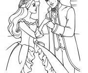 Coloriage Princesse Barbie amoureuse