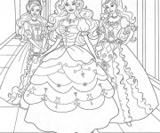Coloriage Princesse Barbie dans Le Ch&acirc;teau