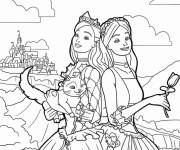 Coloriage Princesse Barbie dans le monde des poup&eacute;es