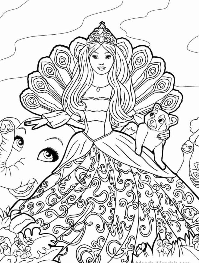 Coloriage et dessins gratuits Princesse Barbie Island à imprimer