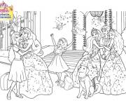 Coloriage Princesse Barbie rencontre la famille royale