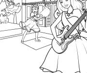 Coloriage Princesse Barbie s'amuse