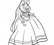Coloriage Princesse Barbie stylis&eacute;