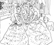 Coloriage Princesse Barbie sur sc&egrave;ne