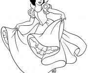 Coloriage et dessins gratuit Blanche Neige danse à imprimer