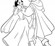 Coloriage Blanche Neige danse avec le prince