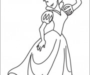 Coloriage Blanche Neige danseuse facile