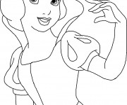 Coloriage Blanche Neige et Papillon