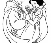 Coloriage Blanche Neige et son mari en amour