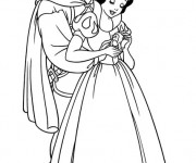 Coloriage L'amour de Prince et Blanche Neige