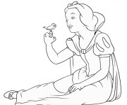 Coloriage La Blanche Neige en noir