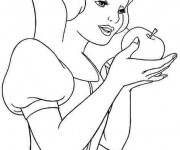 Coloriage La Blanche Neige et La Pomme