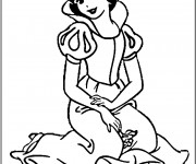 Coloriage Princesse Blanche Neige assise