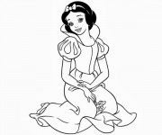 Coloriage Princesse Blanche Neige avec le coeur pur