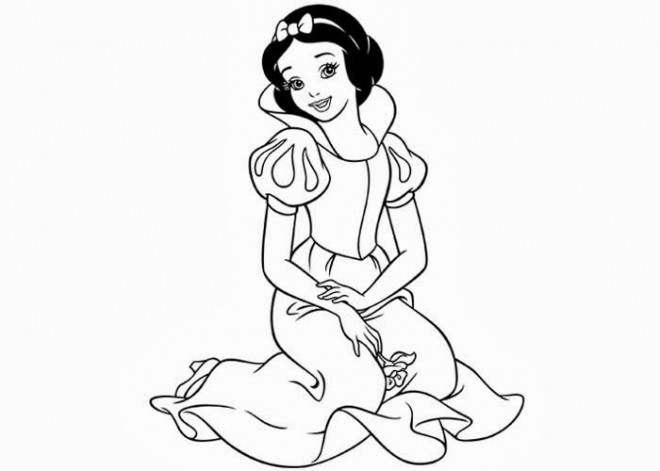 Coloriage et dessins gratuits Princesse Blanche Neige avec le coeur pur à imprimer