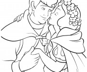 Coloriage Princesse Blanche Neige embrasse le prince