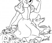 Coloriage Princesse Blanche Neige et Halloween