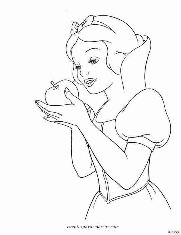 Coloriage Princesse Blanche Neige Et La Pomme Empoisonnée