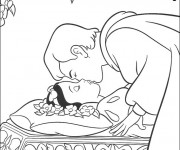 Coloriage Princesse Blanche Neige et le baiser magique