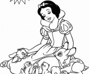 Coloriage Princesse Blanche Neige sous le soleil