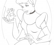 Coloriage Cendrillon avec Gus