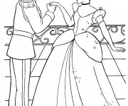 Coloriage Cendrillon dans le Château de Prince