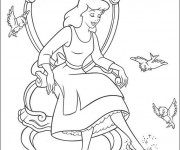 Coloriage Cendrillon essaie La Chaussure