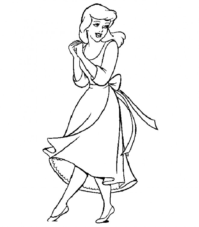 Coloriage Cendrillon facile à colorier dessin gratuit à imprimer
