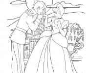 Coloriage Cendrillon rencontre Le Prince