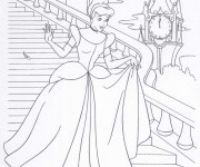 Coloriage Cendrillon s'&eacute;chappe &agrave; minuit